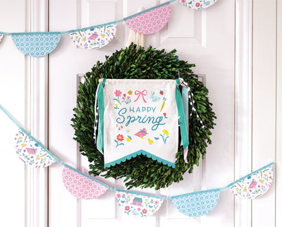 Springtime Cottage Bunting Banner