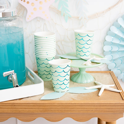 Mermaid Tail Paper Party Cups - 12 oz