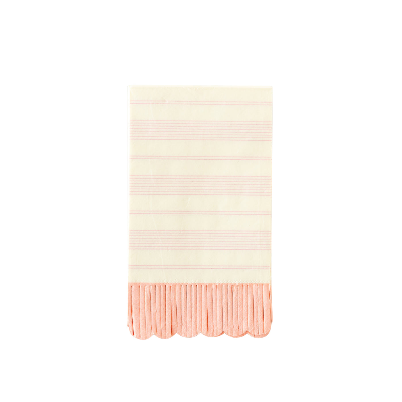 Pink Striped Fringed Guest Napkin