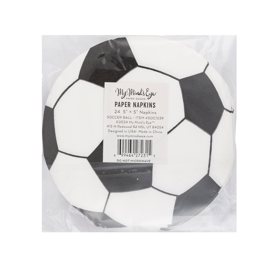 Soccer Sports Fan Beverage Napkins - 18 Count Party Napkins For Sports Theme