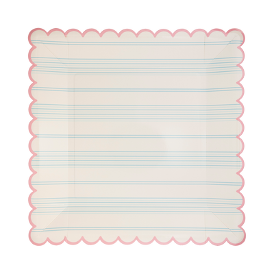 Pastel Striped Paper Plate Set