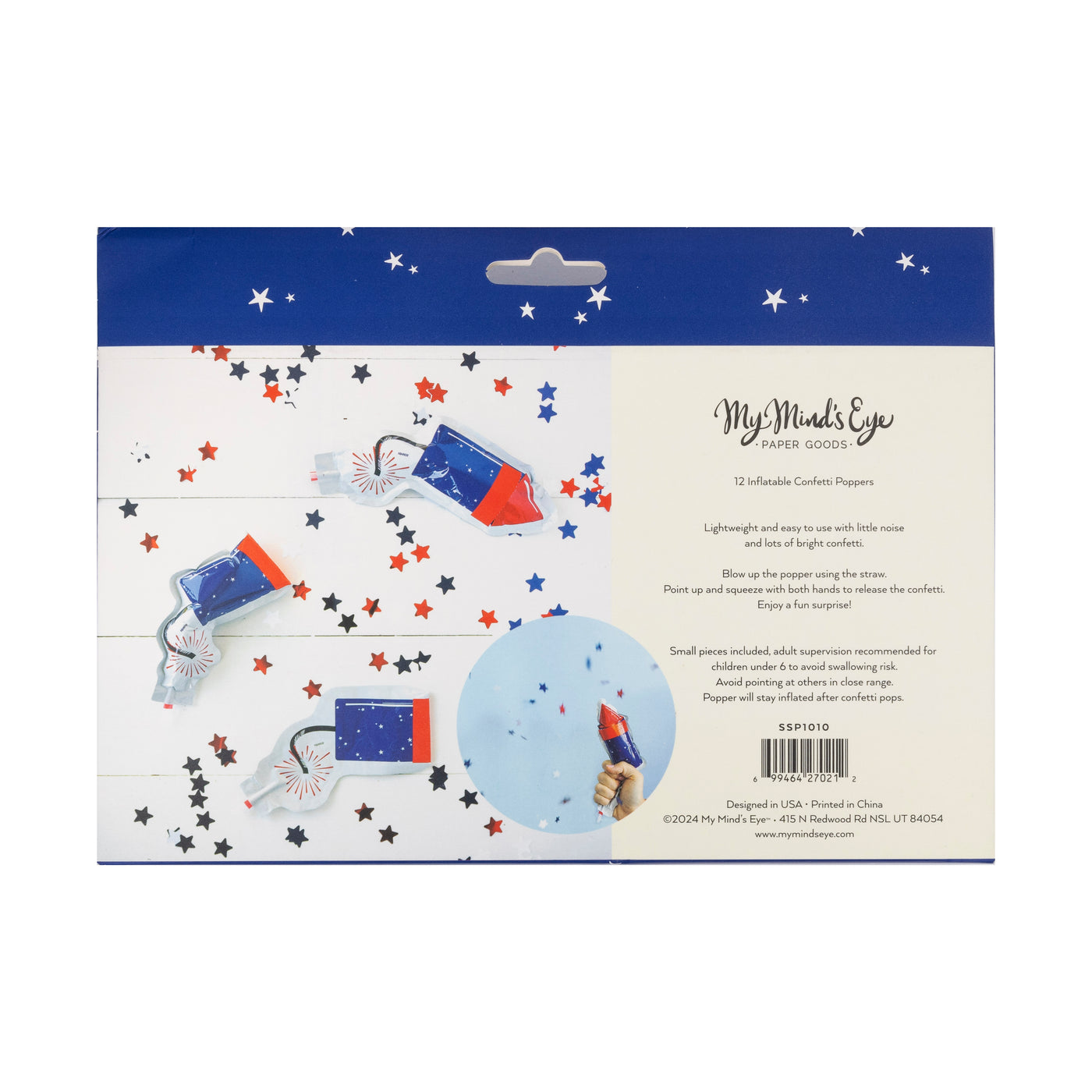 Red White & Blue Confetti Poppers