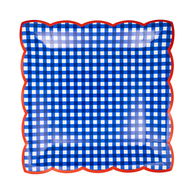 Red & Blue Gingham 9" Paper Plate Set