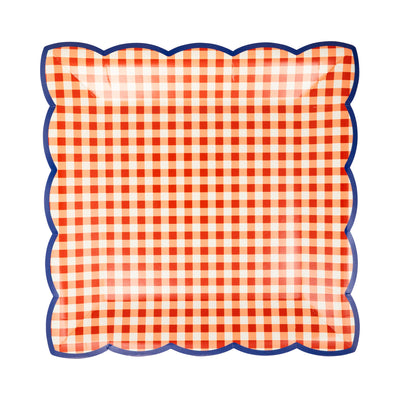 Red & Blue Gingham 9" Paper Plate Set