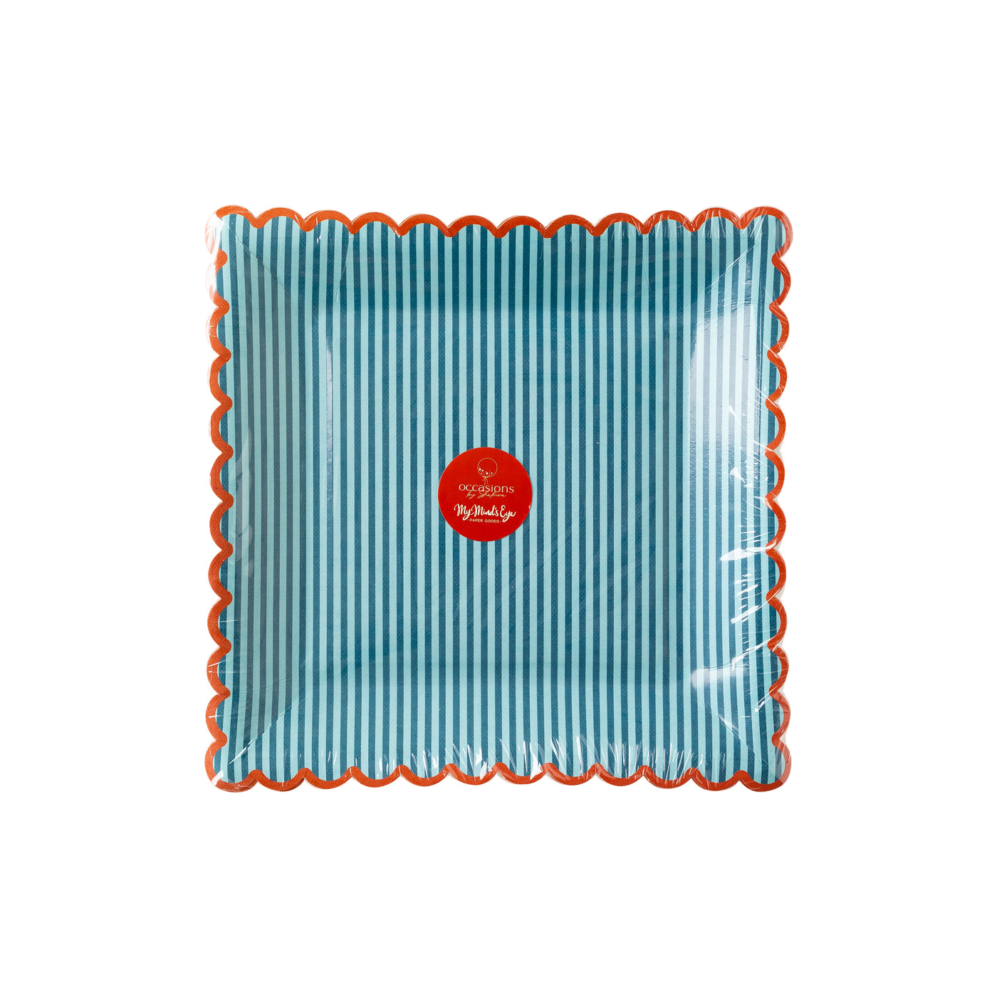 Occasions by Shakira - Red with Blue Stripe Plate