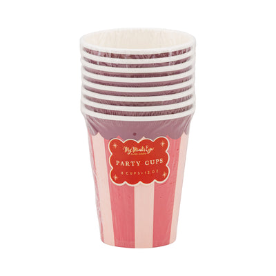 Pink & Red Striped Party Cup