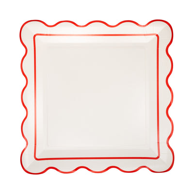 Cream Scalloped Square Plate