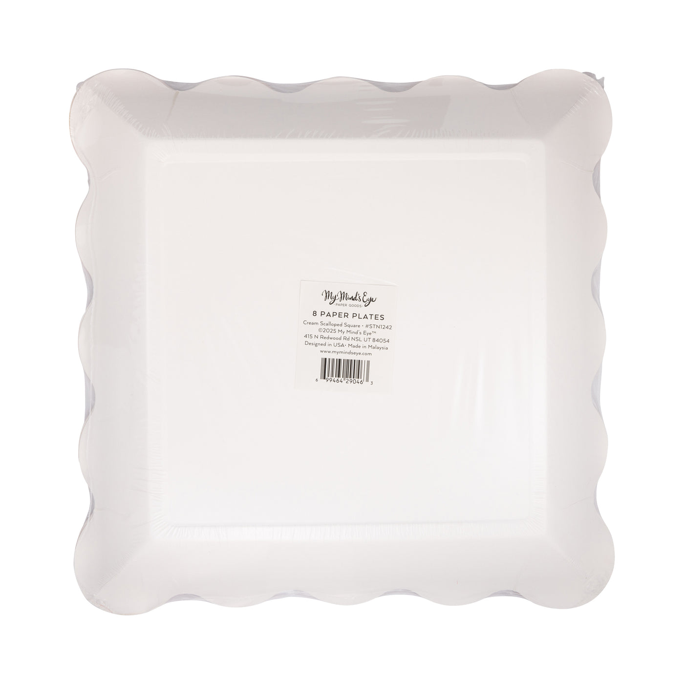 Cream Scalloped Square Plate
