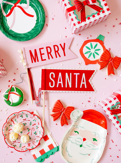 Santa and Merry Felt Pennant Set