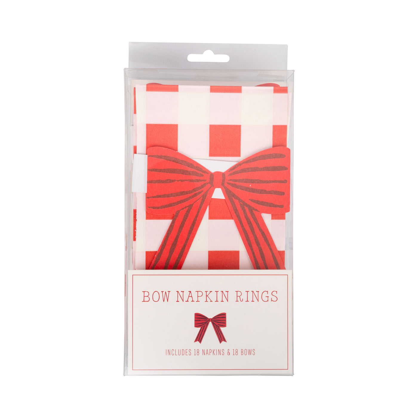 Plaid Napkin with Bow Paper Ring