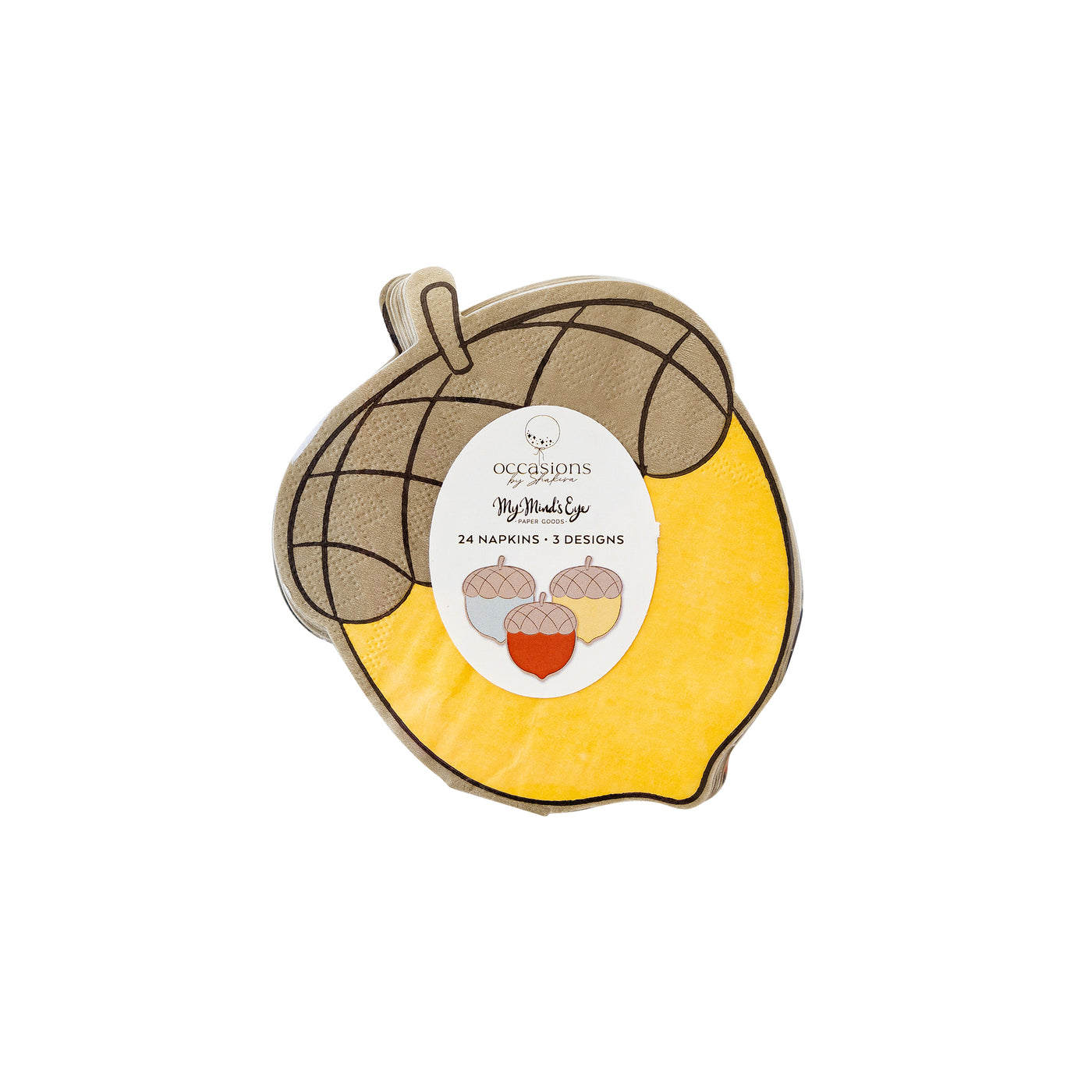 Occasions By Shakira - Harvest Acorn Shaped Cocktail Napkin Set