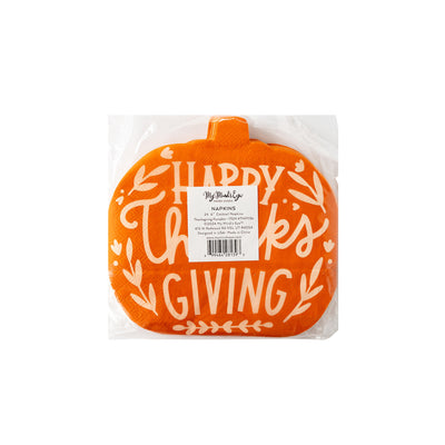 Happy Thanksgiving Pumpkin Shaped Paper Dinner Napkin