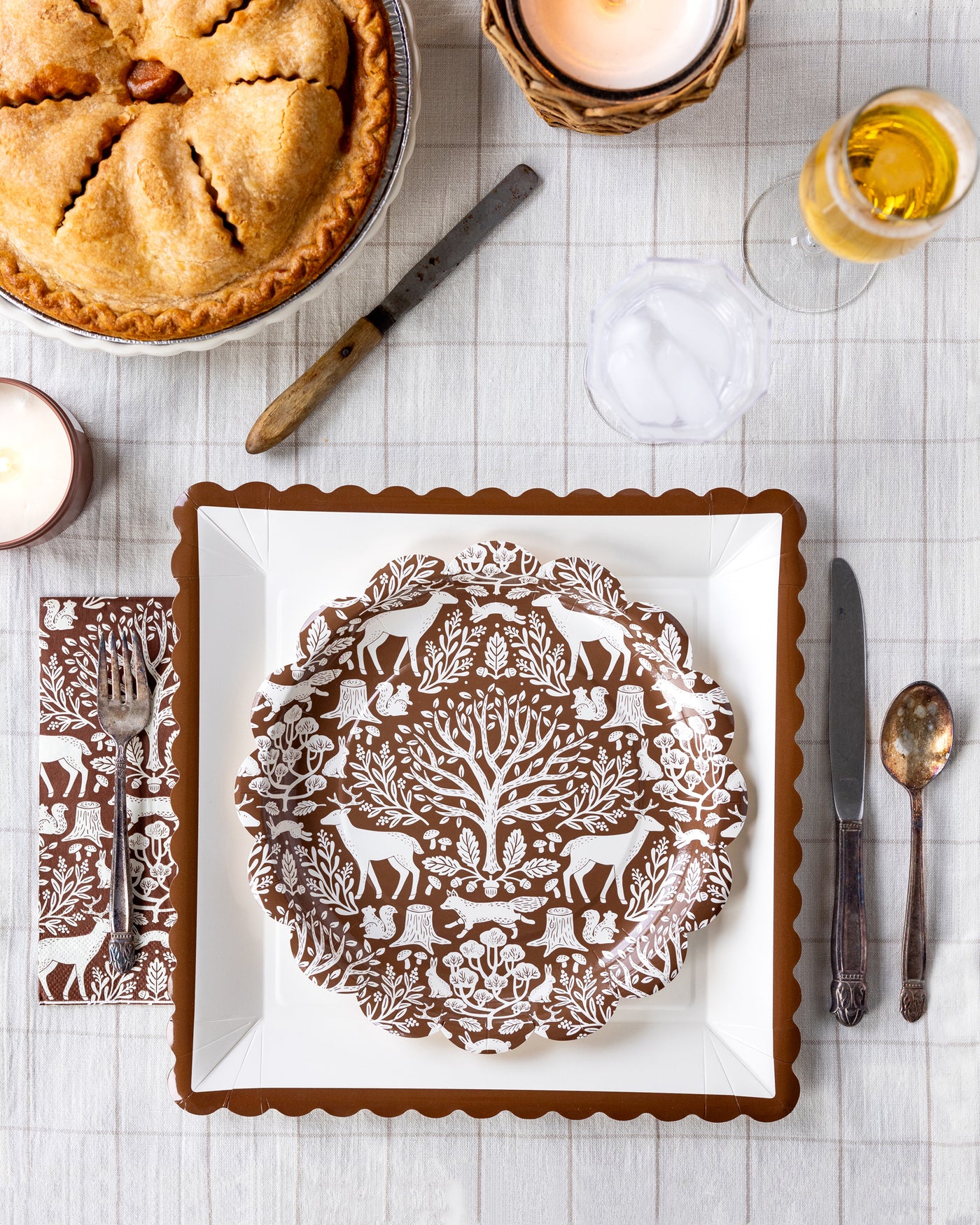 Brown Ruffle Edge Paper Plate - 12"