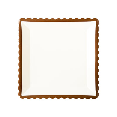 Brown Ruffle Edge Paper Plate - 12"