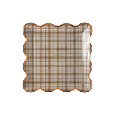 Plaid Square Paper Plate