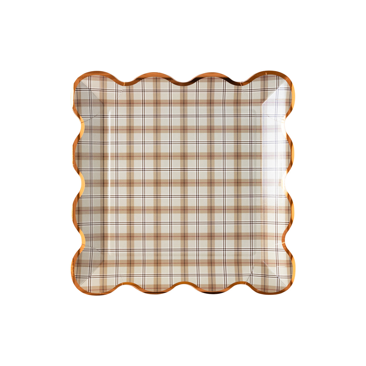 Plaid Square Paper Plate