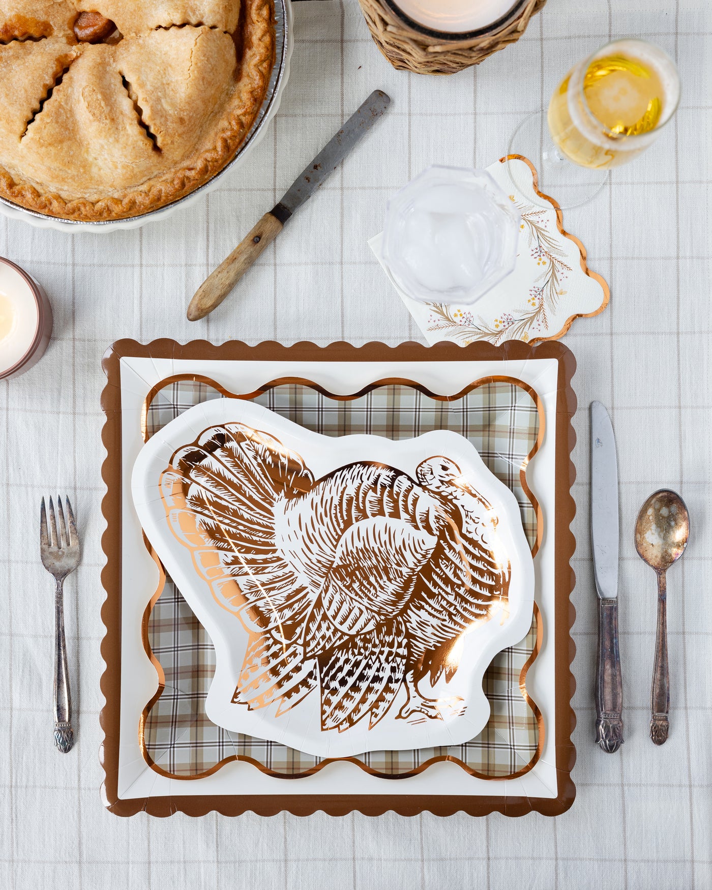 Copper Turkey Shaped Paper Plate