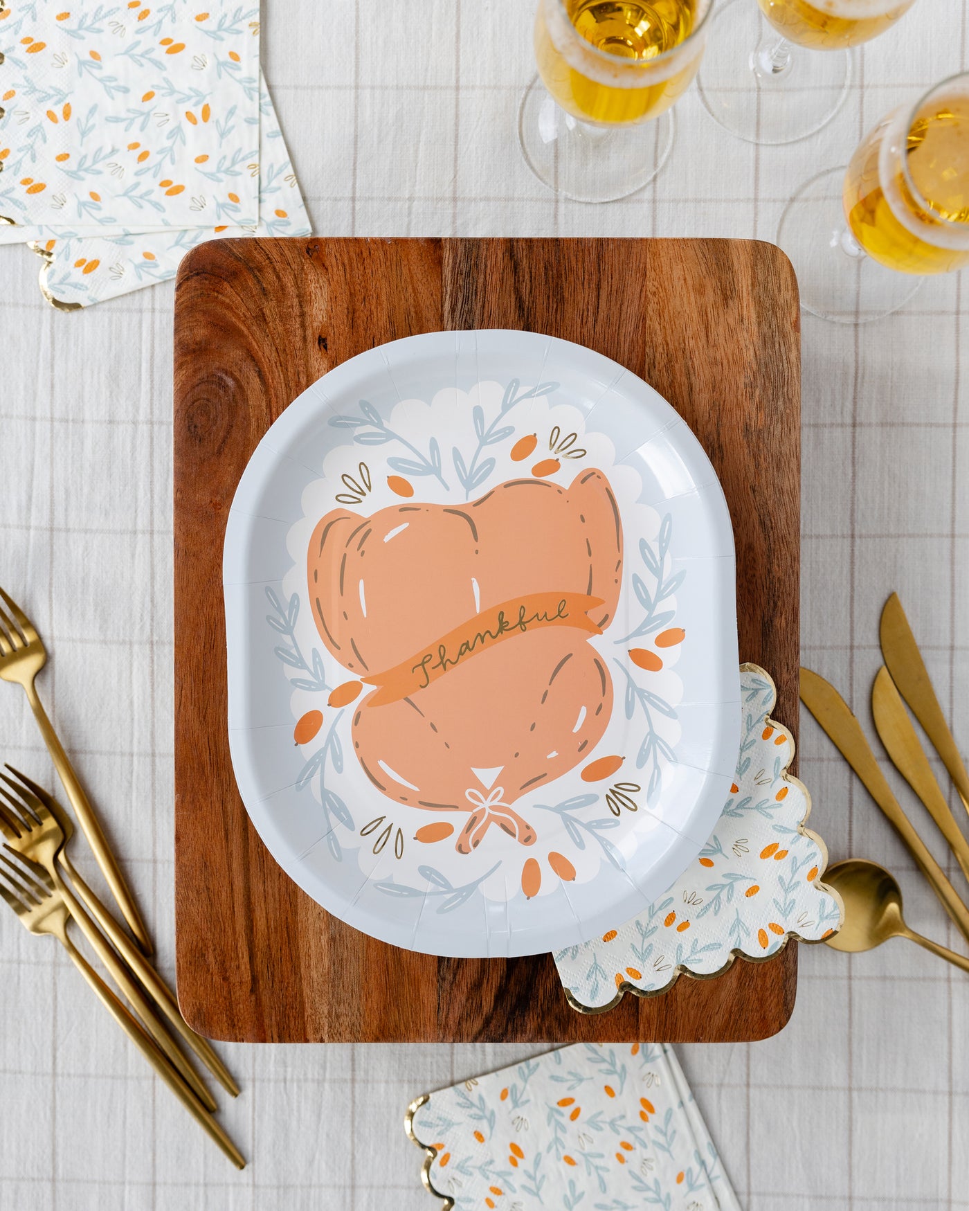 Roasted Turkey Shaped Paper Plate