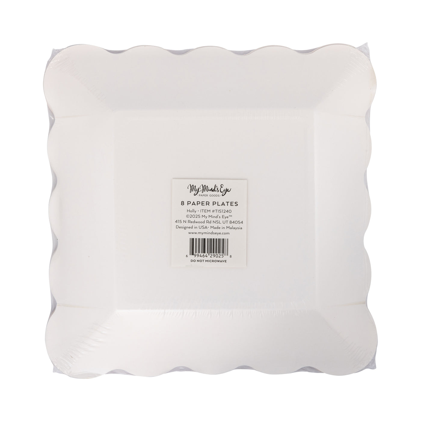 Holly Square Scalloped Plate