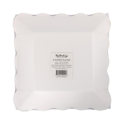 Holly Square Scalloped Plate