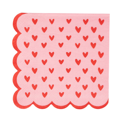 Scalloped Hearts Cocktail Napkin