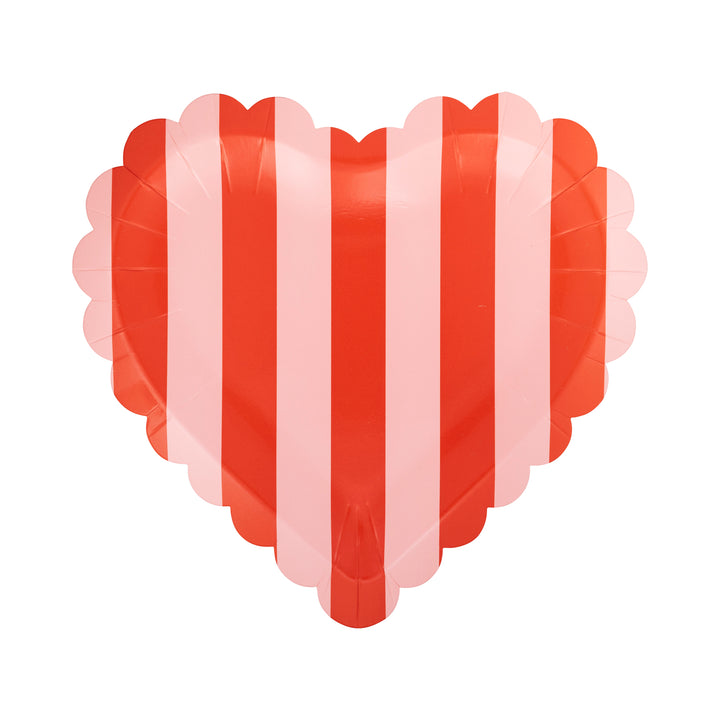 Scalloped Striped Heart Plate| My Mind's Eye.