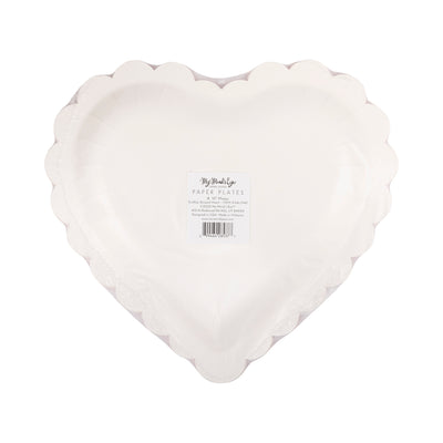 Scalloped Striped Heart Plate