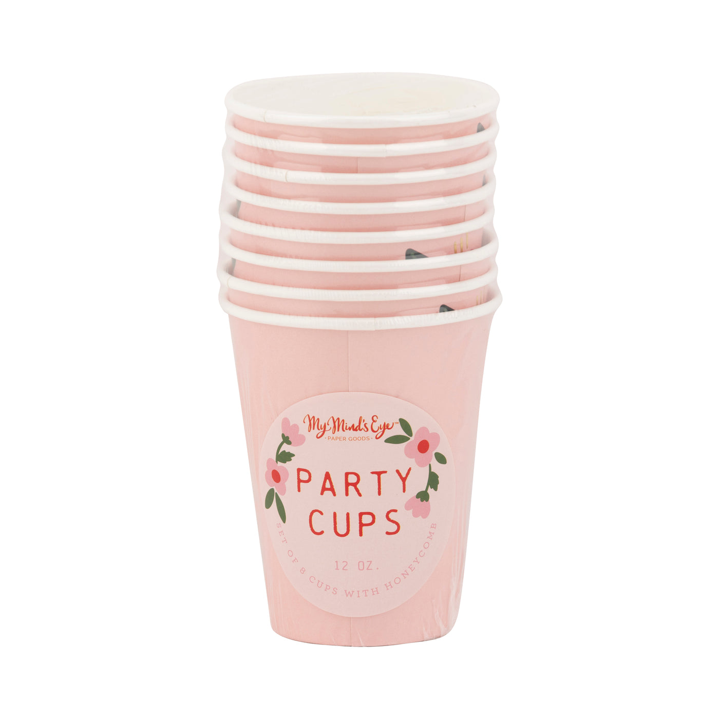 Floral Paper Cup with Honeycomb Center