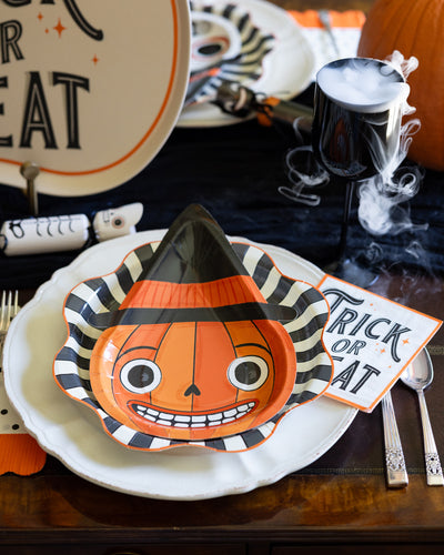 Vintage Halloween Character Paper Plate Set