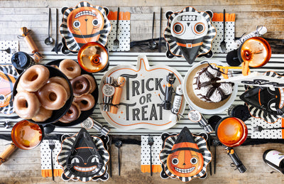 Vintage Halloween Character Paper Plate Set