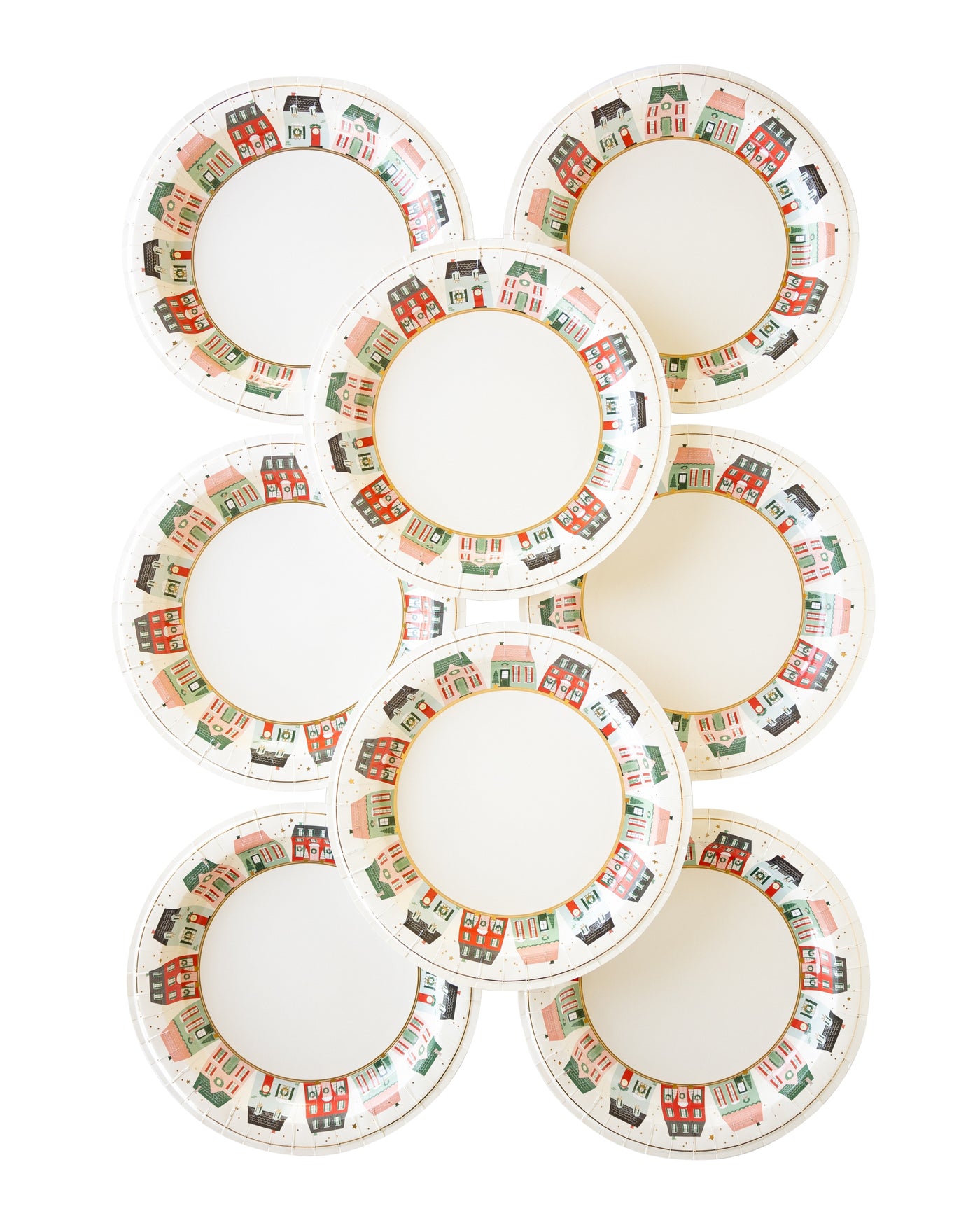 Village Christmas Round Paper Plate