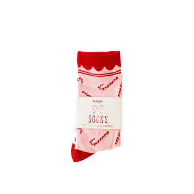 Whimsy Santa Candy Cane Socks