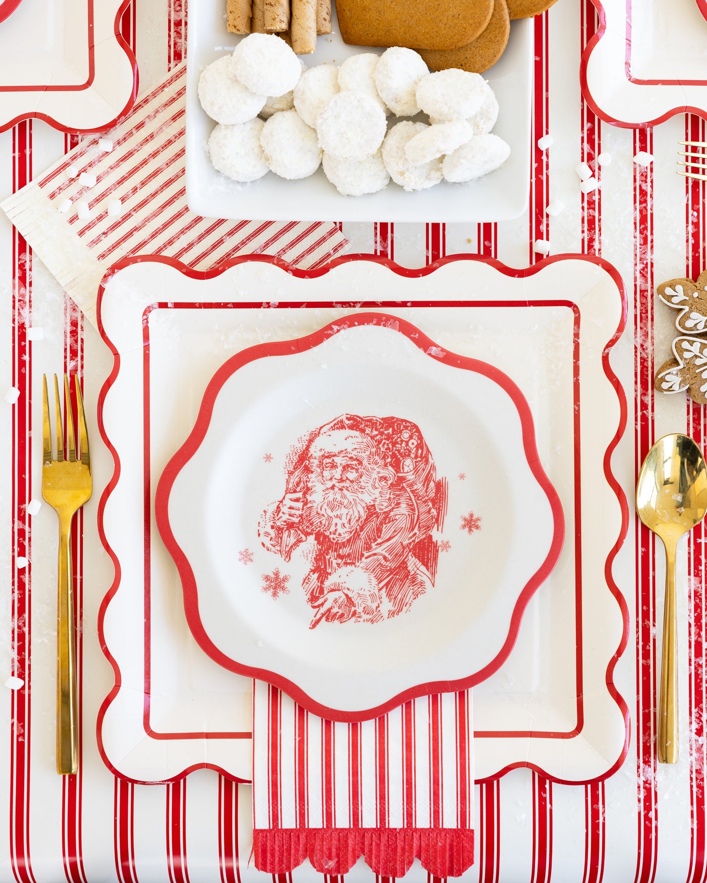 Red Vintage Art Bamboo Plate - Set of 3