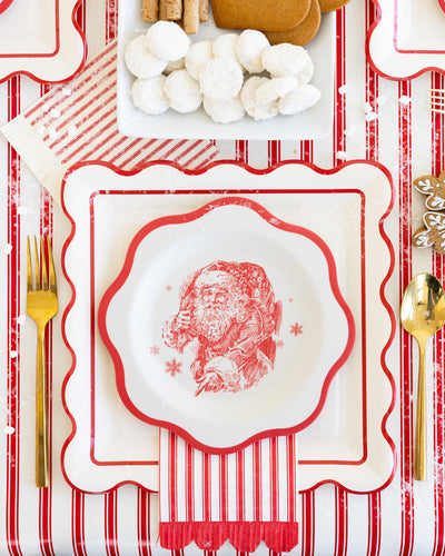 Red Vintage Art Bamboo Plate - Set of 3