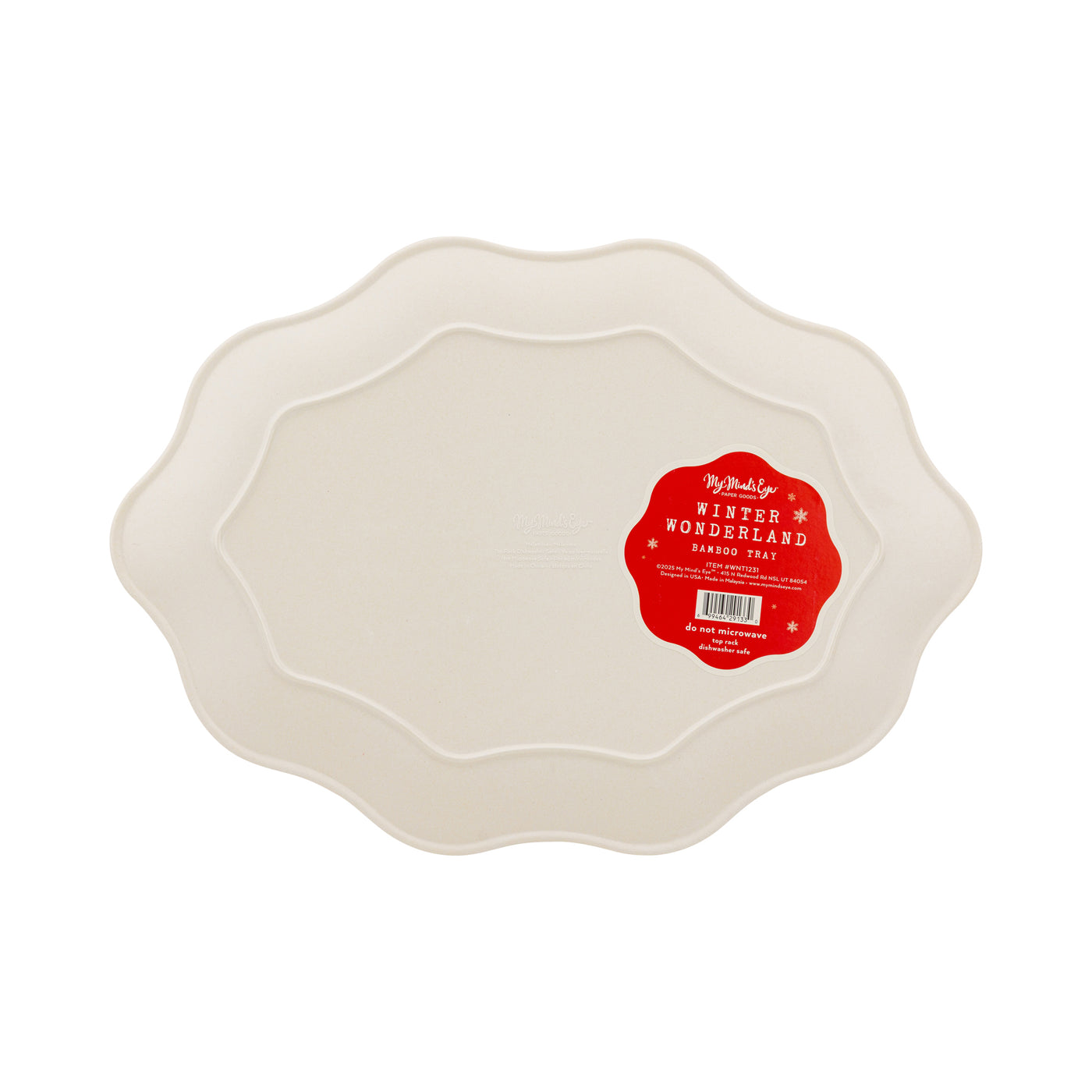 Red Vintage Merry Christmas Bamboo Tray