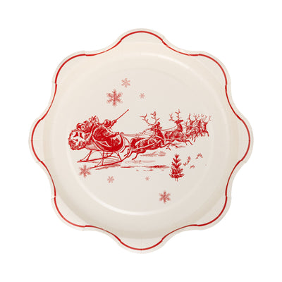 Red Vintage Line Art Plates