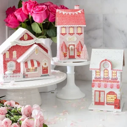 Best Selling: Valentine's Village with the cutest little pink houses