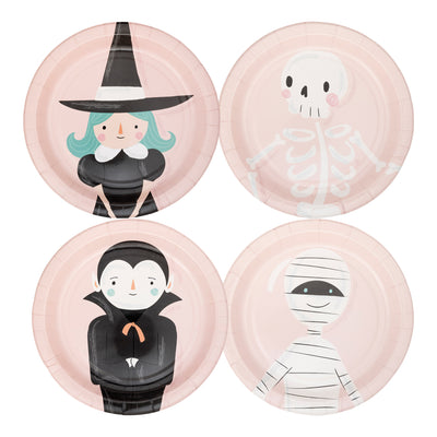 Pink Monster Paper Plate Set