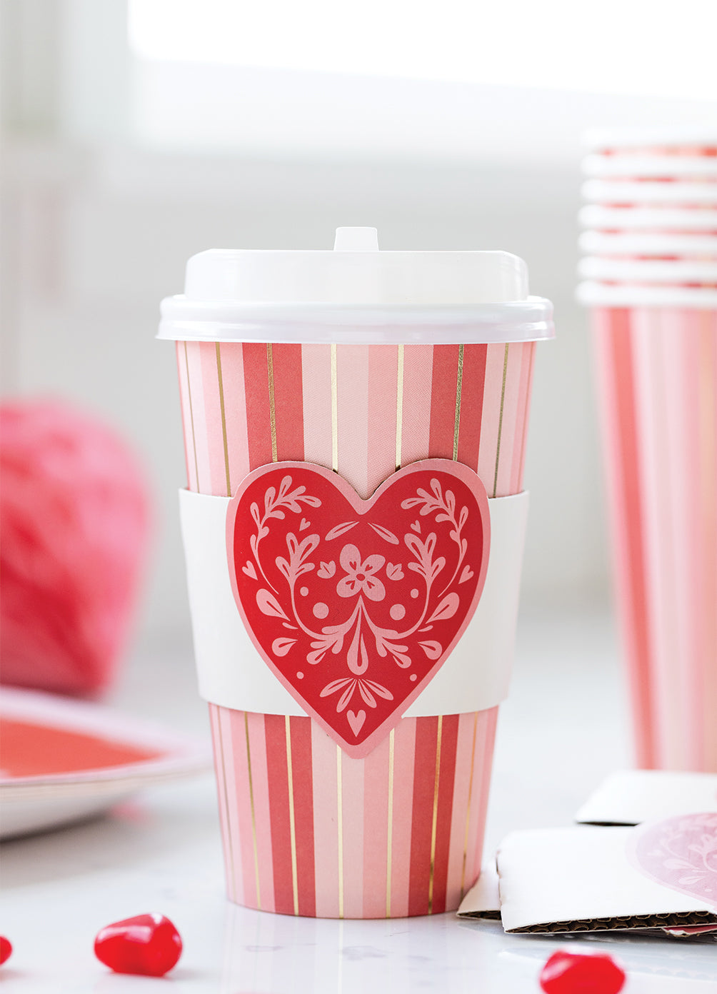 Floral Heart To Go Cups