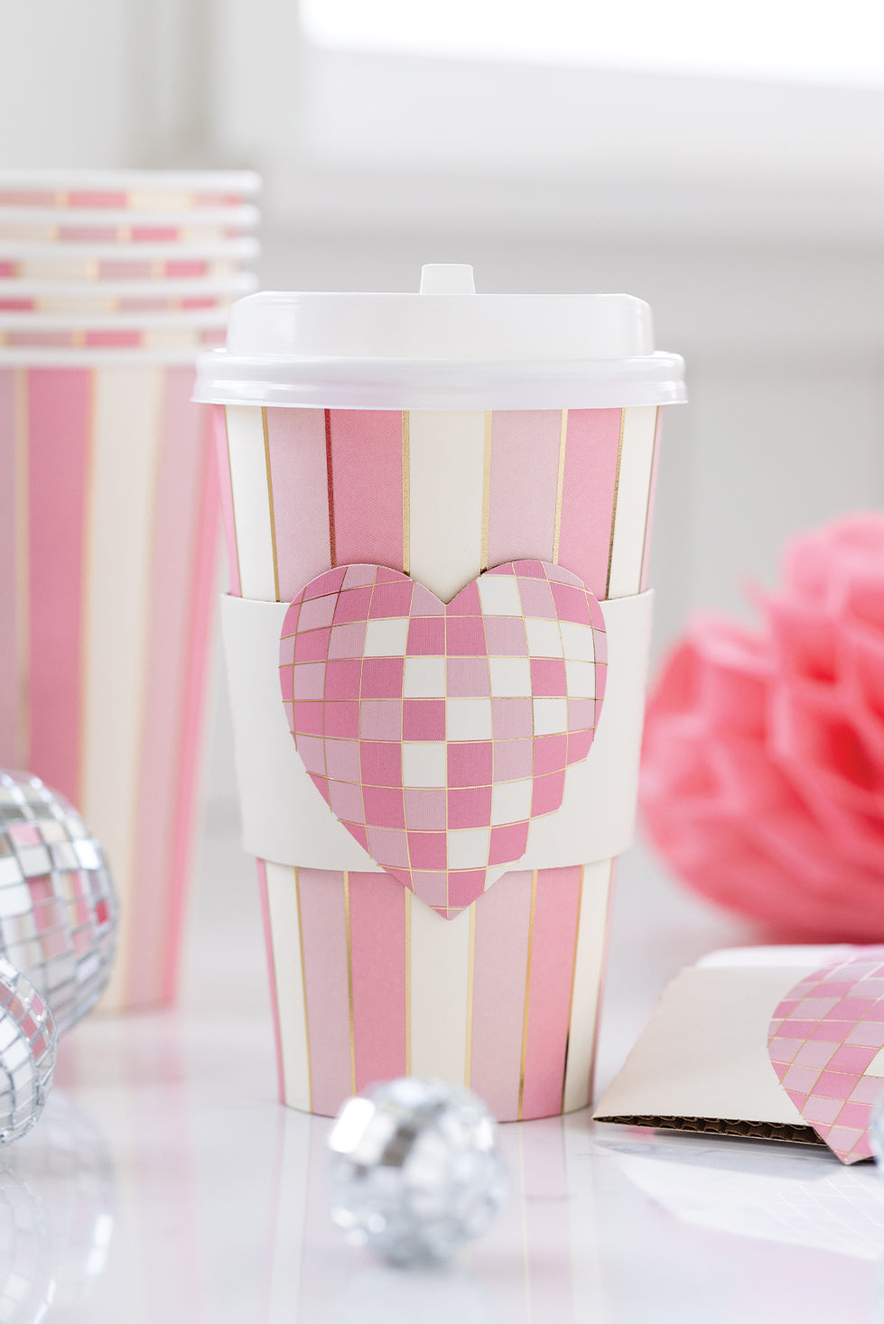 Disco Heart To Go Cups