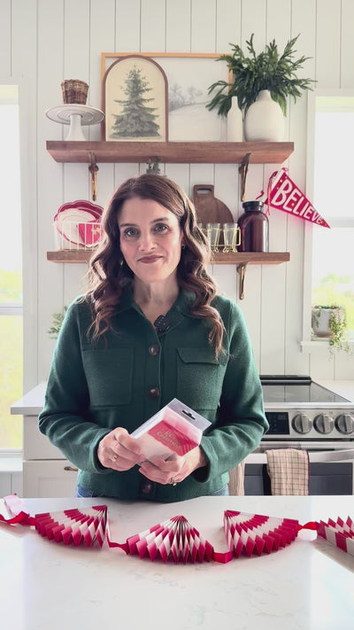 Red & White Fan Bunting Banner