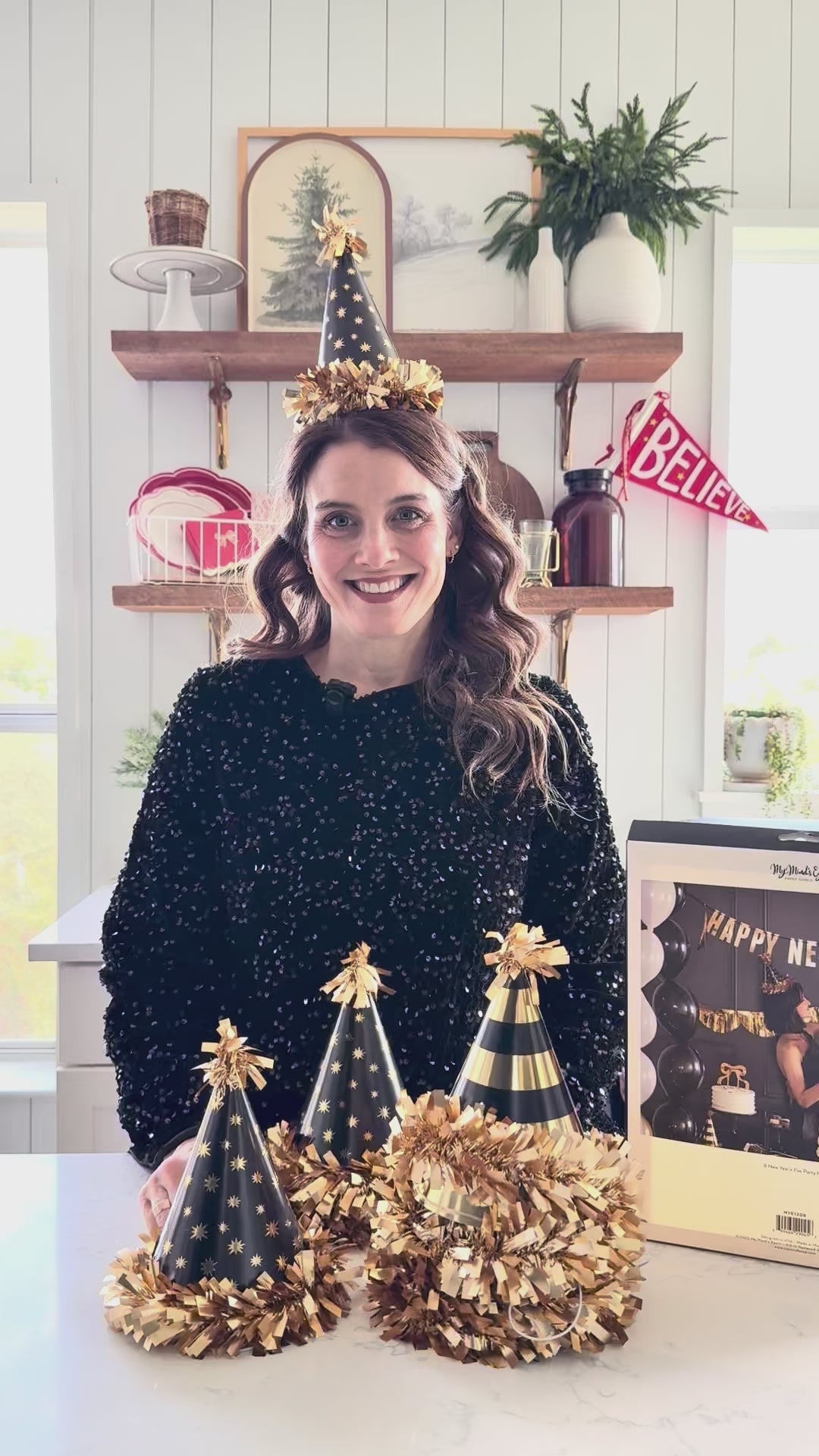 Black and Gold Party Hats