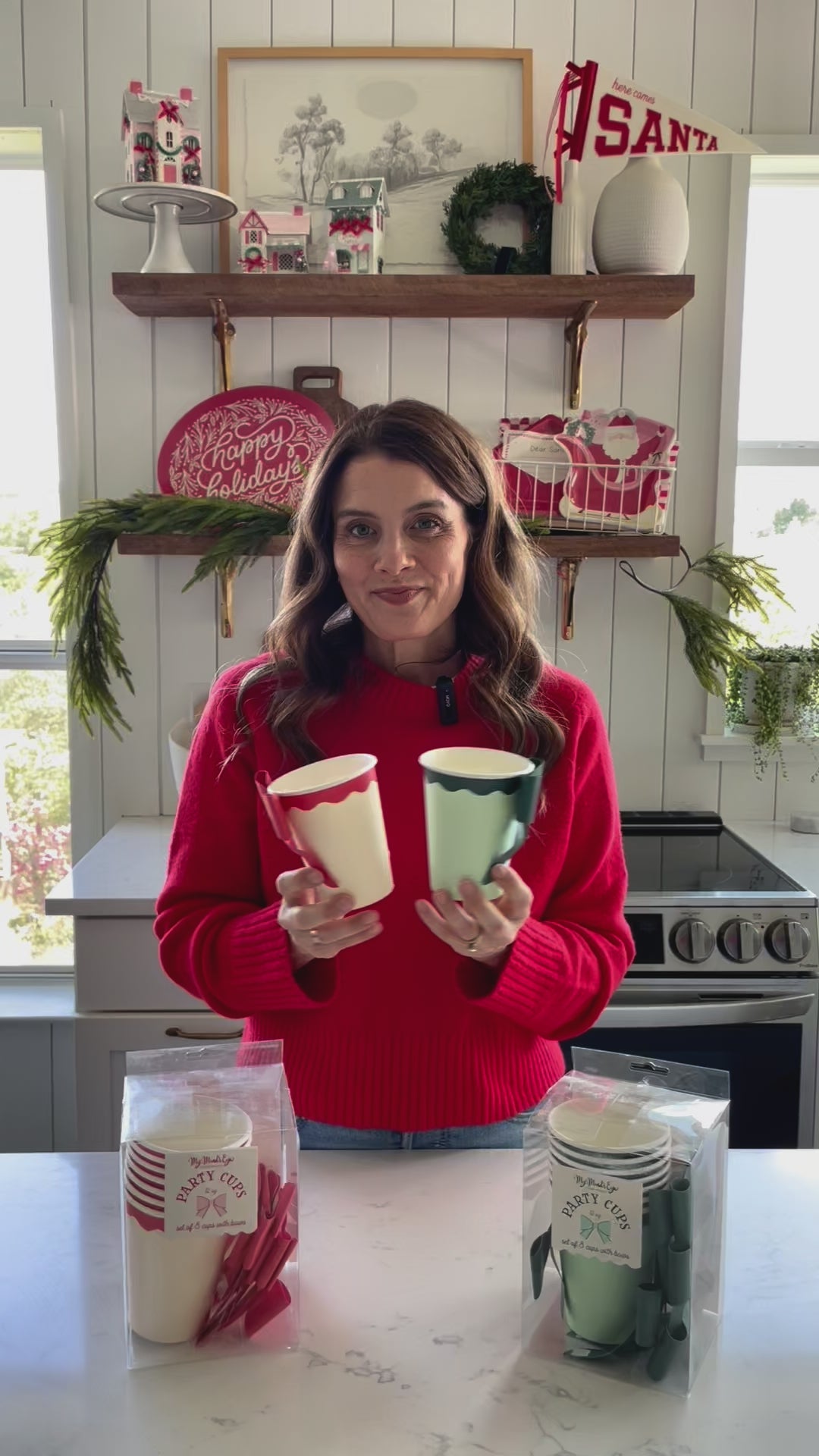 Red and Pink Bow Paper Cups