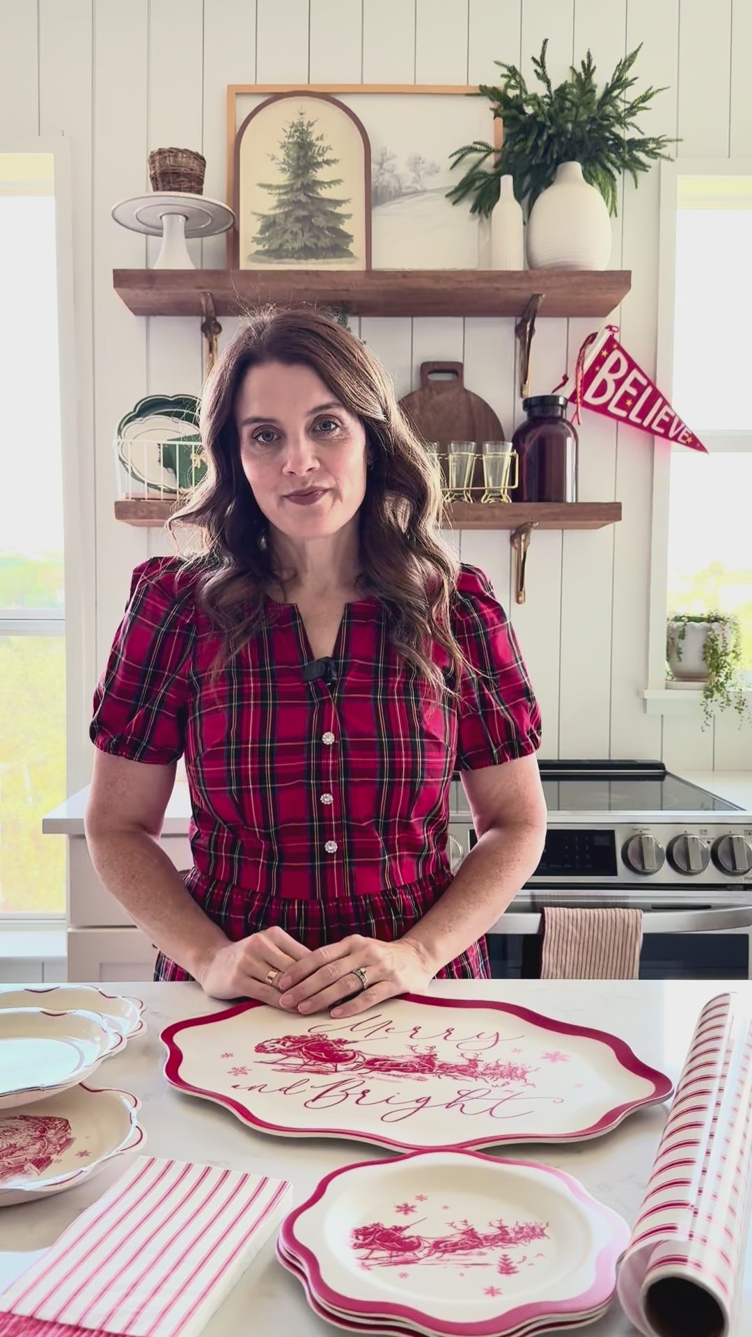 Red Striped Dinner Napkin