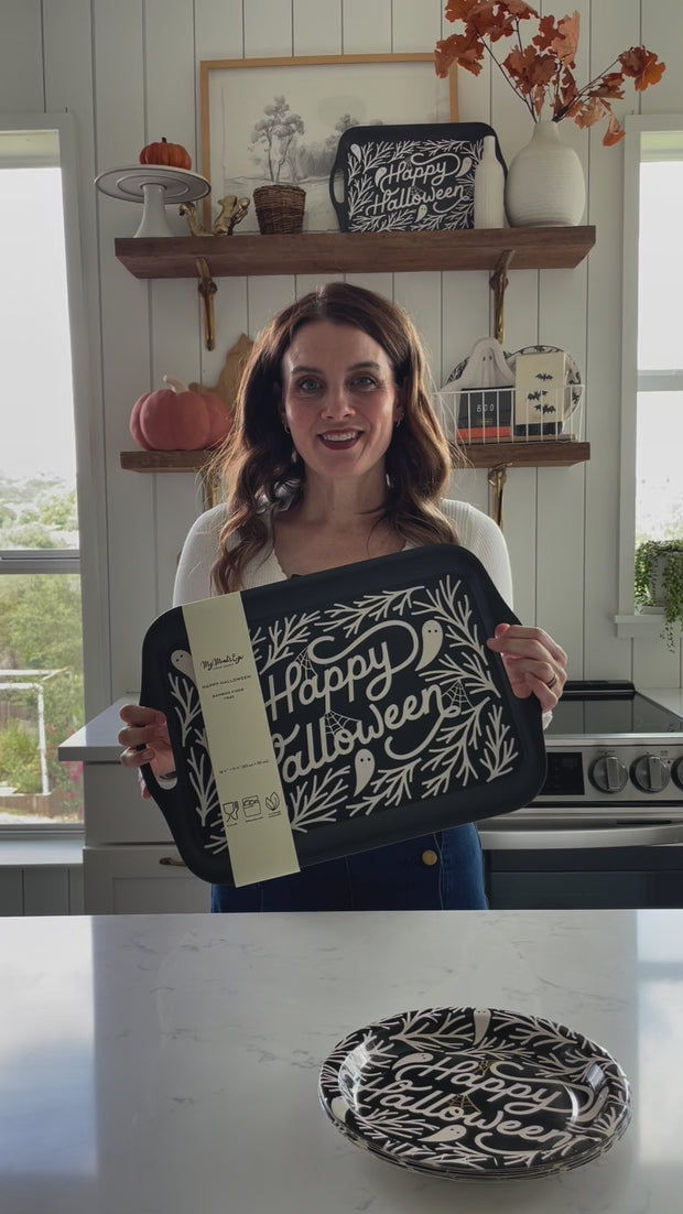 Happy Halloween Bamboo Tray