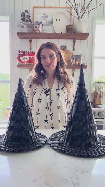 Faux Wicker Woven Witch Hat - 15"
