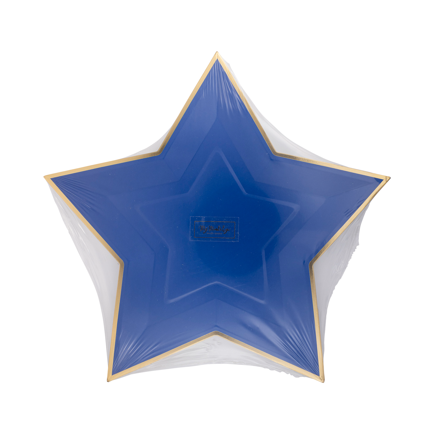 Blue Star Shaped Gold Foiled Paper Plate