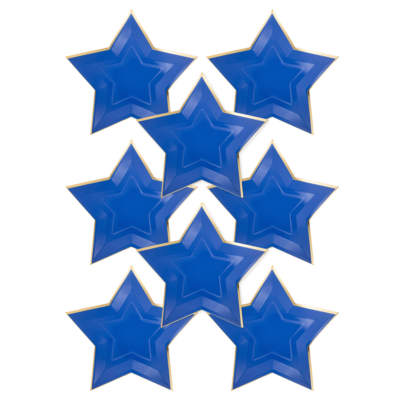 Blue Star Shaped Gold Foiled Paper Plate