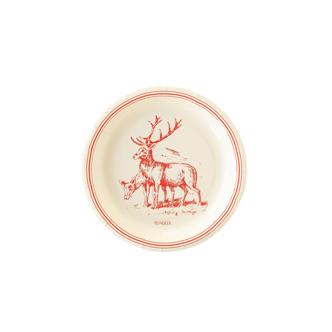 Red Vignette Christmas Paper Plate Set