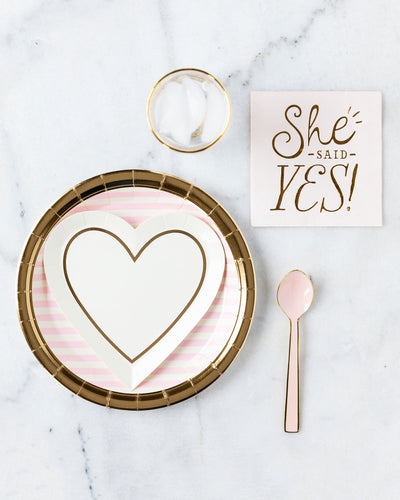 She Said Yes Cocktail Napkin - My Mind's Eye Paper Goods